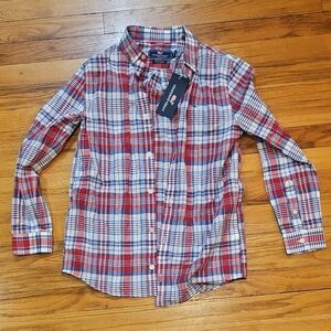 Vineyard Vines Boy's Red and Blue Checkered Shirt